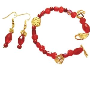 bracelet and earrings